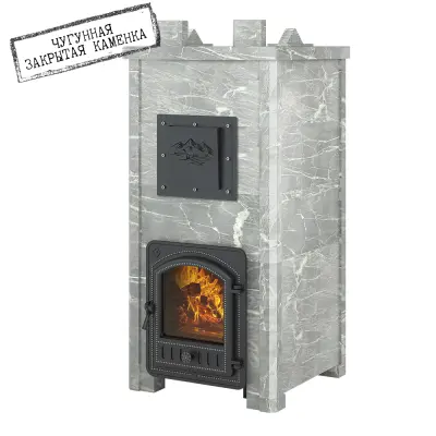 Фото Печь Эверест "Легкий пар Профи" каменка из чугуна, Талькохлорит, S-50 мм Б/В в магазине Woodson