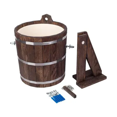 Обливное устройство Woodson с пластиковой вставкой, 20 л., дуб в тёмном Обливное устройство Woodson с пластиковой вставкой, 20 л., дуб в тёмном