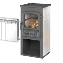 Фото Камин ЭТНА (БКД) с плитой и т/о "Бежевый" Ø115мм в магазине Woodson