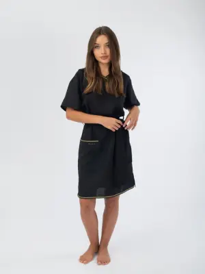 Платье банное Woodson, чёрный лён (46) Платье банное Woodson, чёрный лён (46)