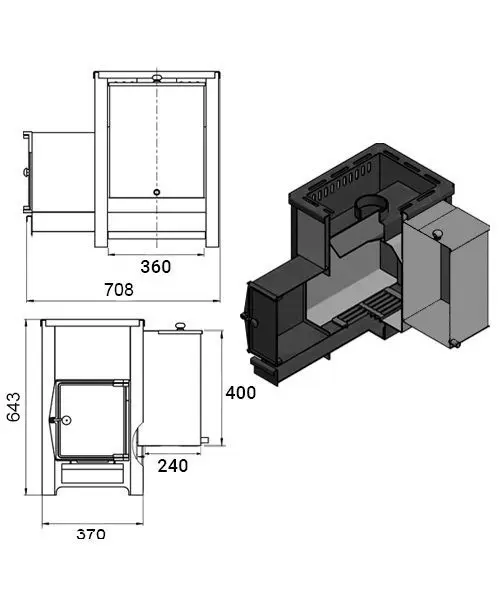 Фото Печь ВЕЗУВИЙ Русичъ «АКВА» 16 (ДТ-4) в магазине Woodson