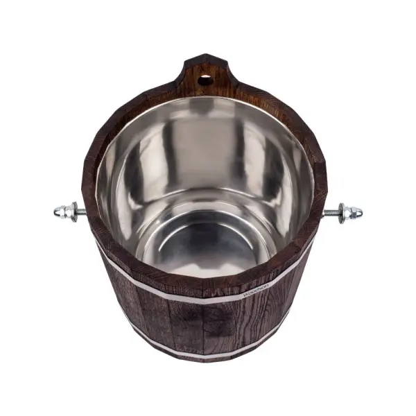 Обливное устройство Woodson с нержавеющей вставкой, 12 л., дуб в тёмном Обливное устройство Woodson с нержавеющей вставкой, 12 л., дуб в тёмном