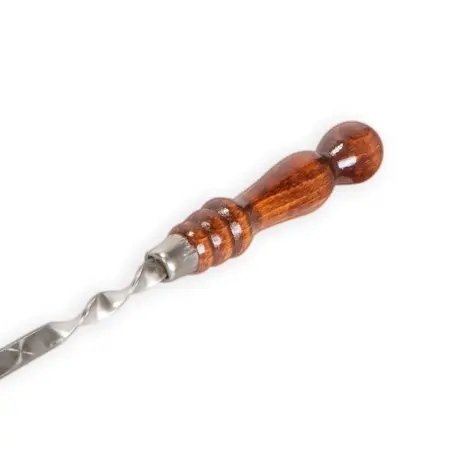 Шампур 3*12*450 деревянная ручка