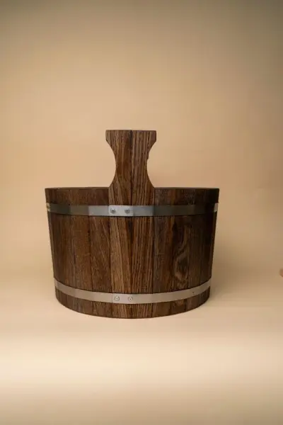 Шайка Woodson с нержавеющей вставкой, 17 л., дуб в темном