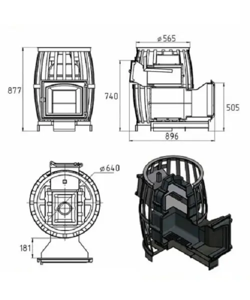 Фото Печь ВЕЗУВИЙ Легенда Русский пар Ковка 18 (270) в магазине Woodson