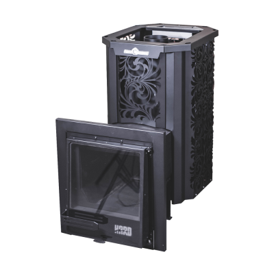 Фото Печь банная HARD 20L "Хохлома" Панорама в магазине Woodson Фото Печь банная HARD 20L "Хохлома" Панорама в магазине Woodson