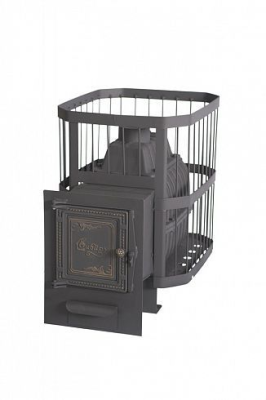 Фото Печь банная чугунная "Сибирь-24". Универсальная чугунная дверца (Сетка) в магазине Woodson