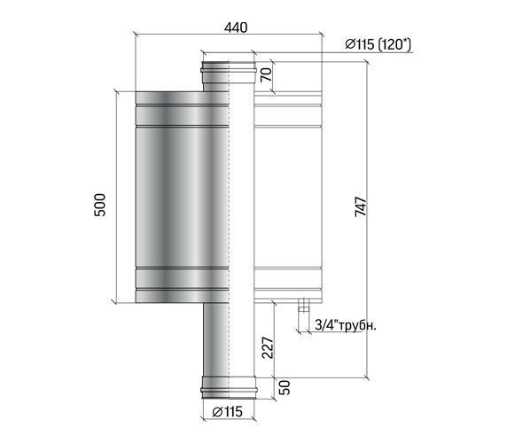 Бак печной овальный 40, 304-0.8 мм, 115/D115 (К) Бак печной овальный 40, 304-0.8 мм, 115/D115 (К)