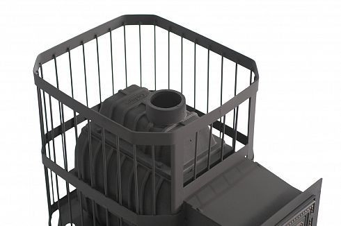 Фото Печь банная чугунная "Сибирь-24". Универсальная чугунная дверца (Сетка) в магазине Woodson