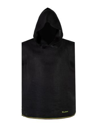 Рубаха банщика Woodson, чёрный лён с цветной полосой (54-56)