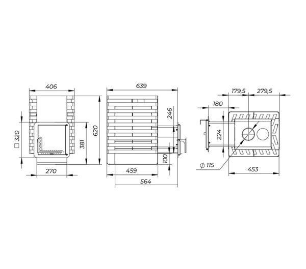 Фото Печь банная "РАДА ТЕРМА 2026" ОК 4мм 16M, дверца стальная в магазине Woodson