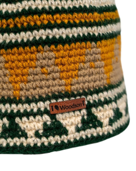 Шапка вязаная для бани Woodson Викинг, орнамент, без косичек, жёлтый