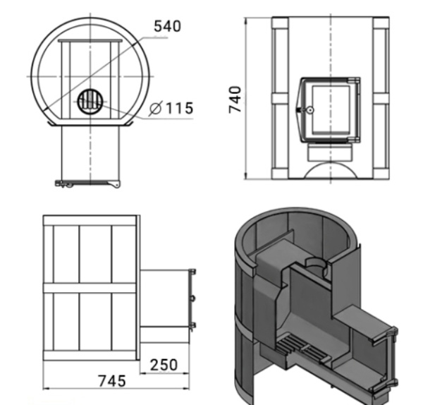 Фото Печь ВЕЗУВИЙ Лава 22 (220) в магазине Woodson