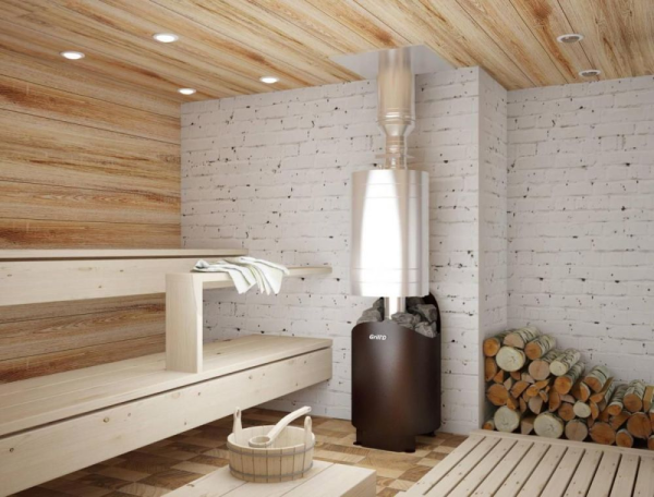 Фото Дровяная банная печь Grill'D Aurora 160 Long (дверца со стеклом) в магазине Woodson