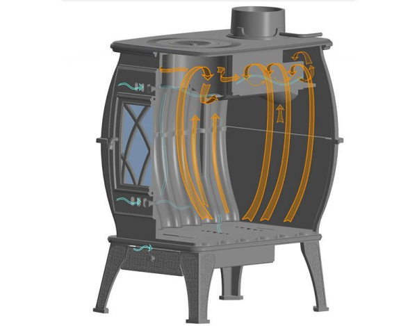 Фото Печь- камин отопительно-варочная "Бахта" (цв. серый) в магазине Woodson