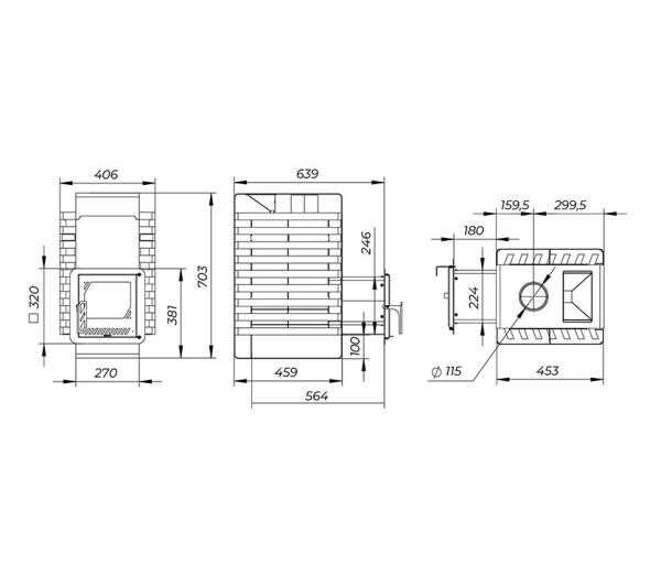 Фото Печь банная "РАДА ТЕРМО 2026" ЗК 4мм 16M, дверца со стеклом в магазине Woodson